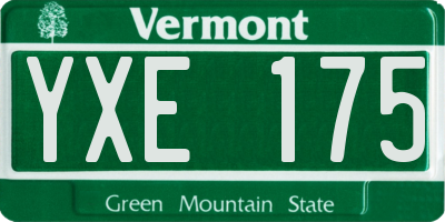 VT license plate YXE175