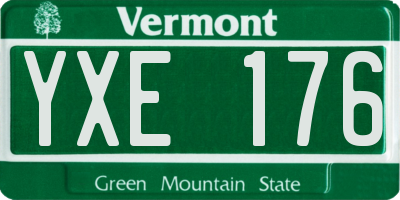VT license plate YXE176