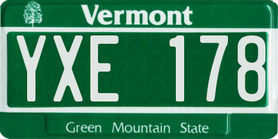 VT license plate YXE178