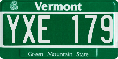 VT license plate YXE179