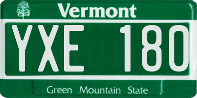 VT license plate YXE180