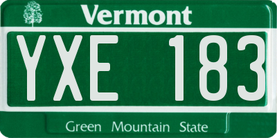VT license plate YXE183
