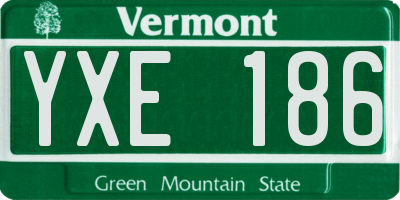 VT license plate YXE186