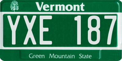 VT license plate YXE187