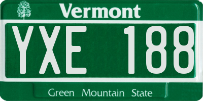 VT license plate YXE188