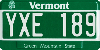 VT license plate YXE189