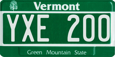 VT license plate YXE200