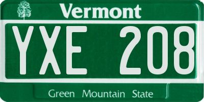 VT license plate YXE208