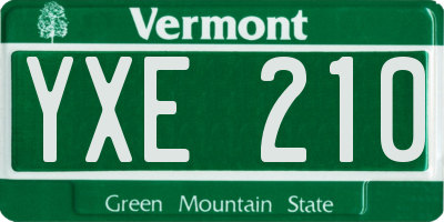 VT license plate YXE210