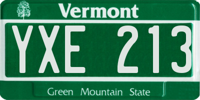 VT license plate YXE213