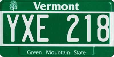 VT license plate YXE218