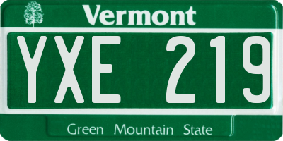 VT license plate YXE219