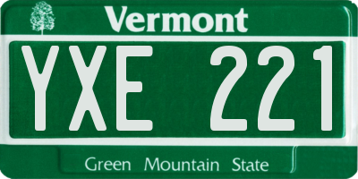 VT license plate YXE221