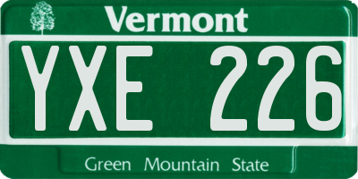 VT license plate YXE226