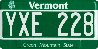 VT license plate YXE228