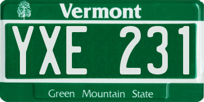 VT license plate YXE231