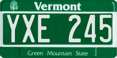 VT license plate YXE245