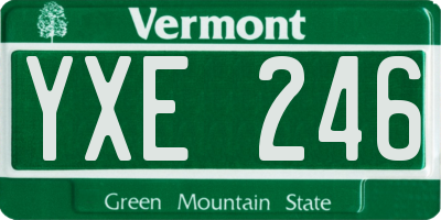 VT license plate YXE246