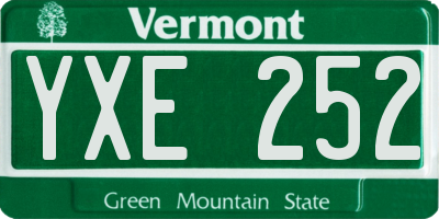 VT license plate YXE252
