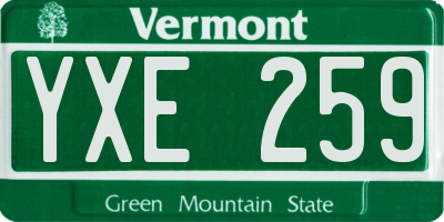 VT license plate YXE259