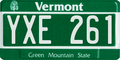 VT license plate YXE261