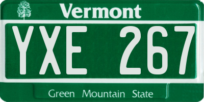 VT license plate YXE267