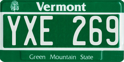 VT license plate YXE269