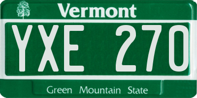 VT license plate YXE270