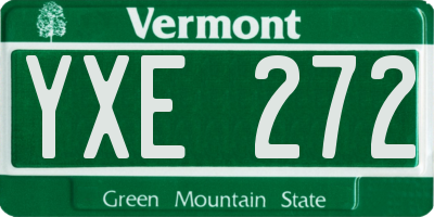 VT license plate YXE272