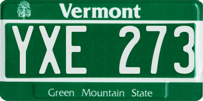 VT license plate YXE273