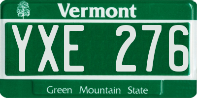 VT license plate YXE276