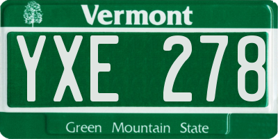 VT license plate YXE278