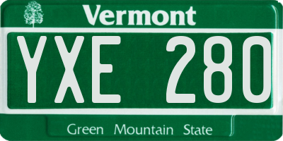 VT license plate YXE280