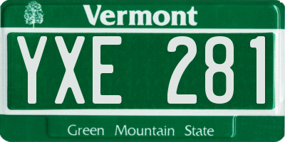 VT license plate YXE281