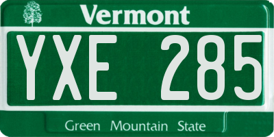 VT license plate YXE285