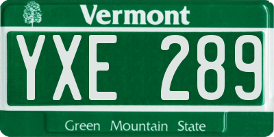 VT license plate YXE289