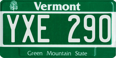 VT license plate YXE290