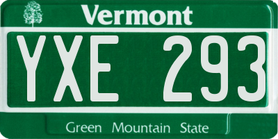 VT license plate YXE293