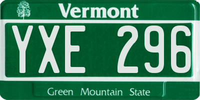 VT license plate YXE296