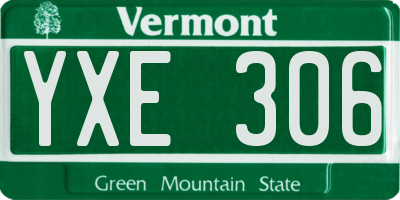 VT license plate YXE306