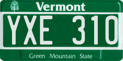 VT license plate YXE310