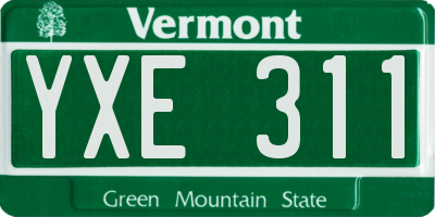 VT license plate YXE311