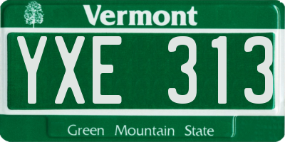 VT license plate YXE313