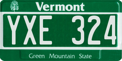 VT license plate YXE324