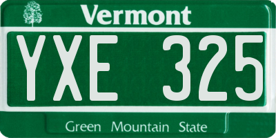VT license plate YXE325