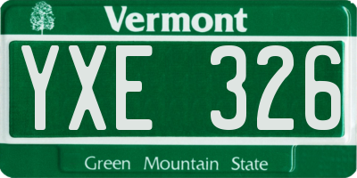 VT license plate YXE326