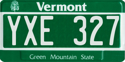 VT license plate YXE327