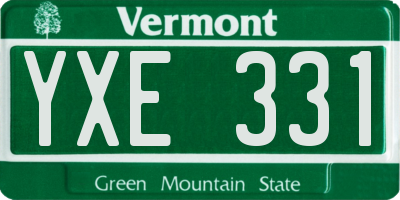 VT license plate YXE331