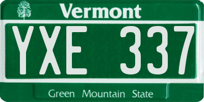 VT license plate YXE337