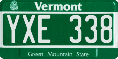 VT license plate YXE338